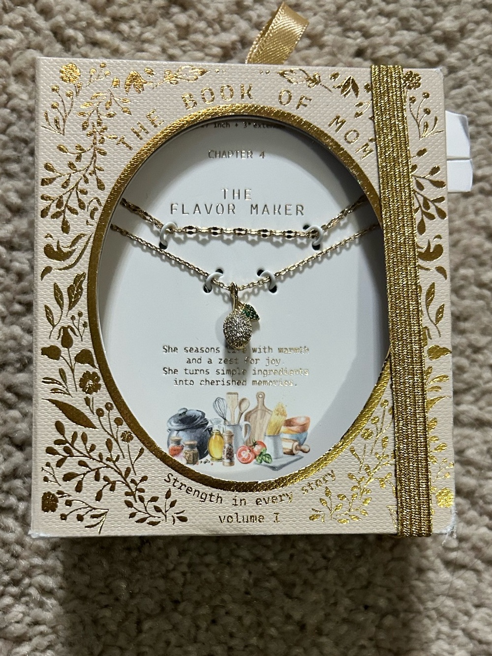 Flavor Maker Gold Pineapple Lime Charm Layered Necklace - Collection
